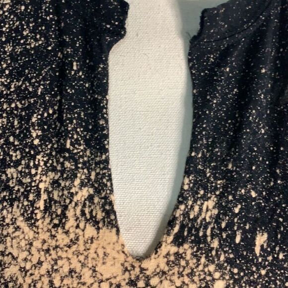 Gildan Black White Bleached Tie-Dyed T-Shirt - S - Picture 2 of 4